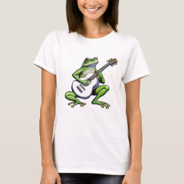 Camiseta Rana divertida tocando guitarra