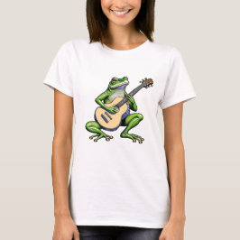 Camiseta Rana divertida tocando guitarra