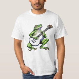 Camiseta Rana divertida tocando guitarra