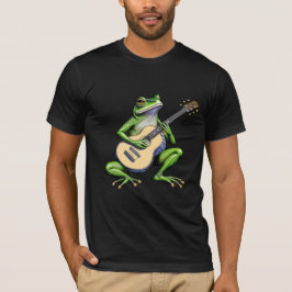 Camiseta Rana divertida tocando guitarra