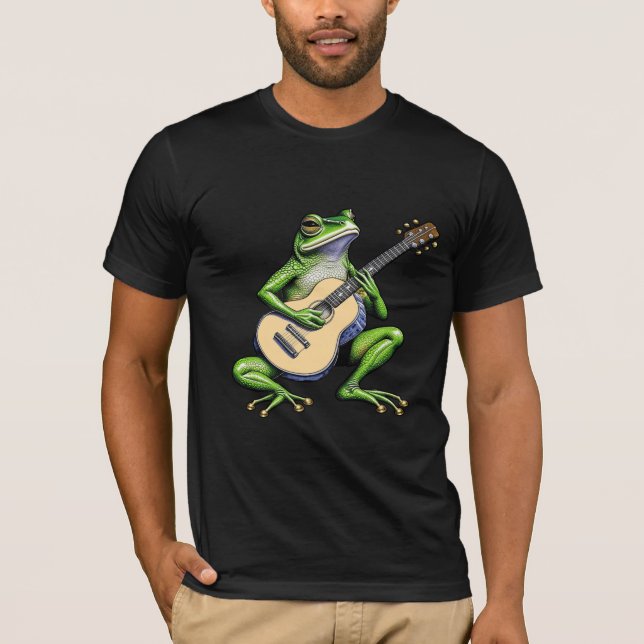 Camiseta Rana divertida tocando guitarra (Anverso)