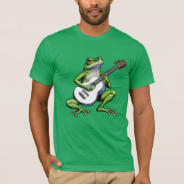 Camiseta Rana divertida tocando guitarra