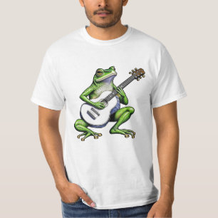 Camiseta Rana divertida tocando la guitarra