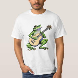 Camiseta Rana divertida tocando la guitarra