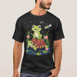Camiseta Rana Divertida Y Tortuga Libélula