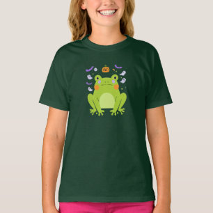 Camiseta Rana dulce de Halloween con amigos fantasmas