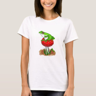 Camiseta Rana dulce en un hongo arte caprichoso