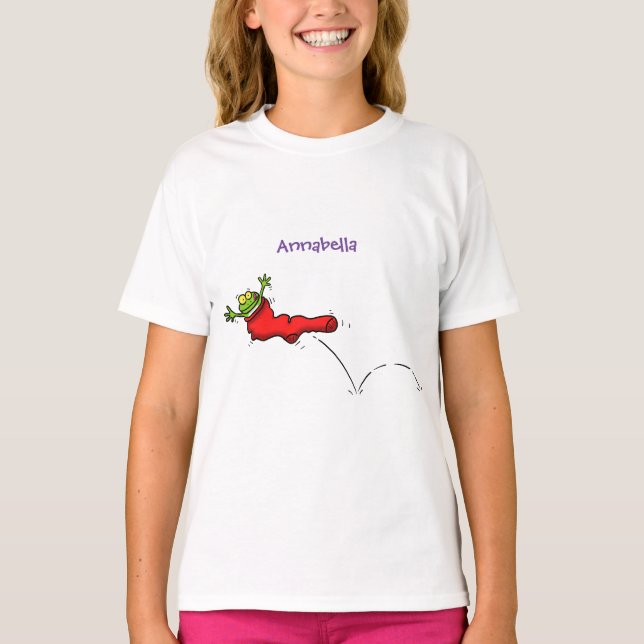 Camiseta Rana dulce en un personalizado de salto de calcetí (Anverso)