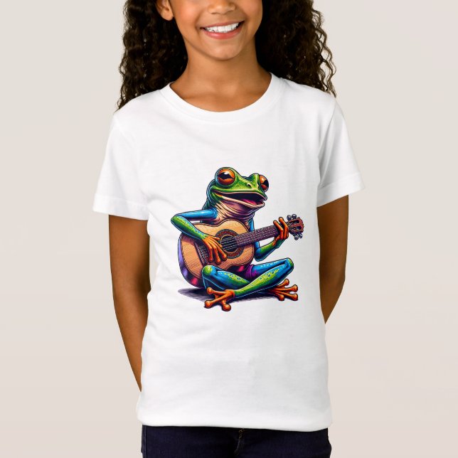 Camiseta Rana dulce tocando una guitarra (Anverso)