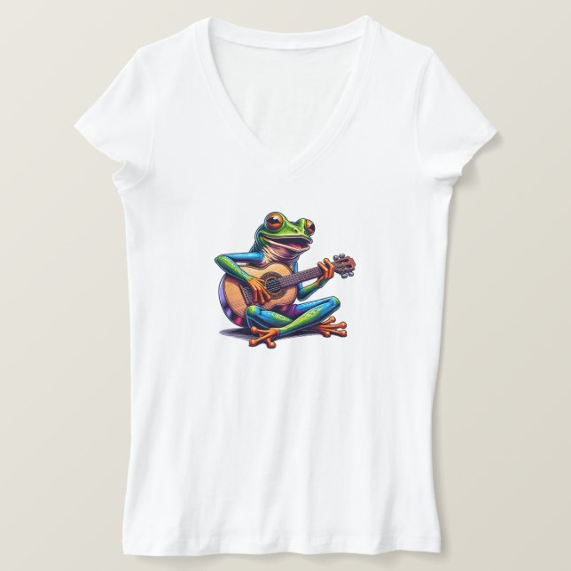 Camiseta Rana dulce tocando una guitarra (Anverso del diseño)