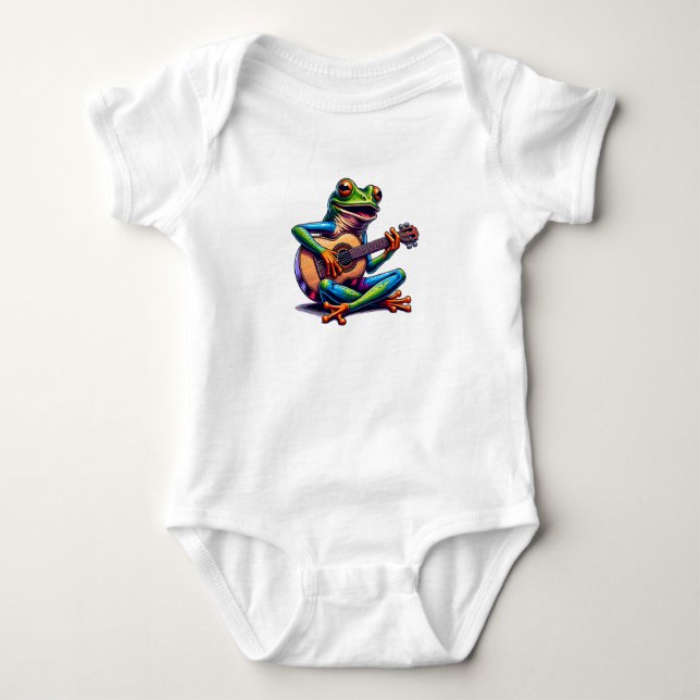 Camiseta Rana dulce tocando una guitarra (Anverso)