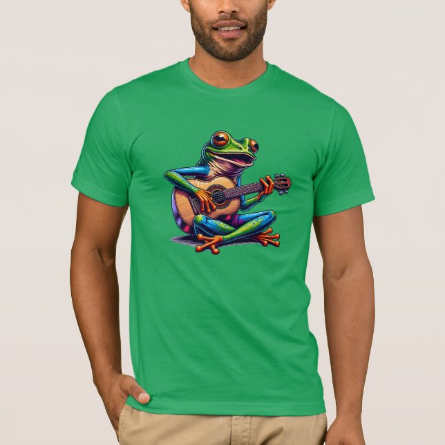 Camiseta Rana dulce tocando una guitarra (Anverso)