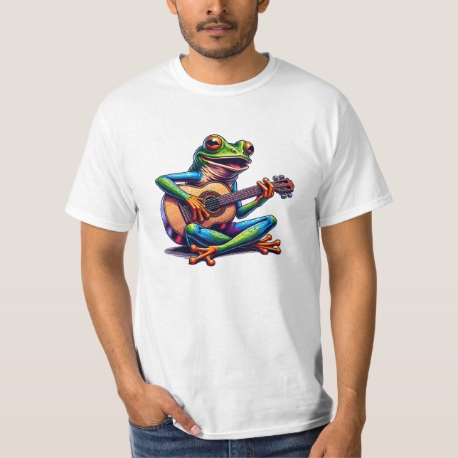 Camiseta Rana dulce tocando una guitarra (Anverso)