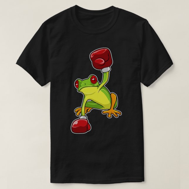 Camiseta Rana en boxeo con guantes de boxeo 1 (Diseño del anverso)
