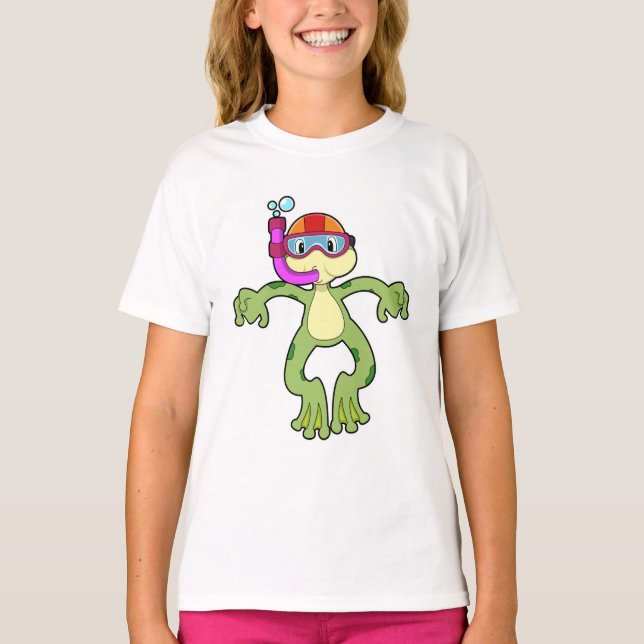 Camiseta Rana en buceo con tubo (Anverso)