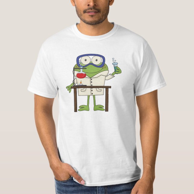 Camiseta Rana en el laboratorio de ciencia (Anverso)
