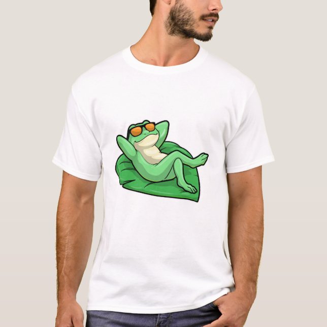 Camiseta Rana en hojas con gafas de sol (Anverso)