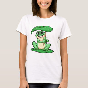 Camiseta Rana en hojas con paraguas