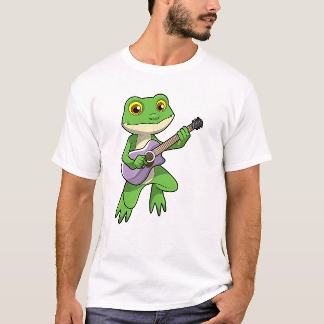 Camiseta Rana en la música con guitarra (Anverso)