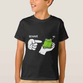 Camiseta Rana en mano se comporta meme divertido de dibujos