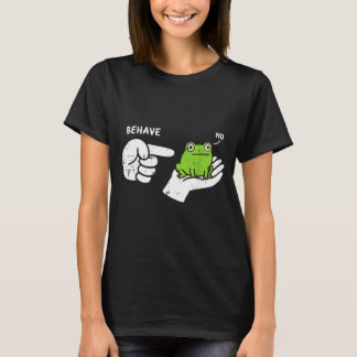 Camiseta Rana en mano se comporta meme divertido de dibujos