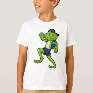 Camiseta Rana en marcha con mochila y Gorra