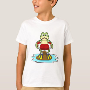 Camiseta Rana en Natación con anillo de natación