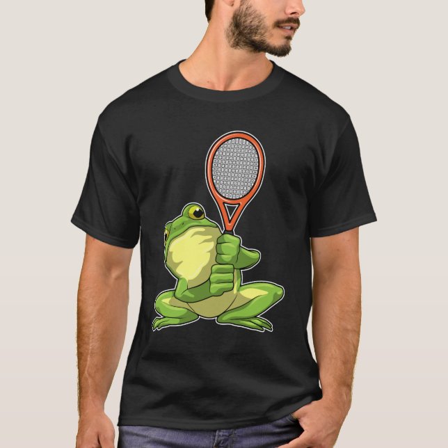 Camiseta Rana en tenis con raqueta de tenis (Anverso)