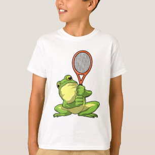 Camiseta Rana en tenis con raqueta de tenis