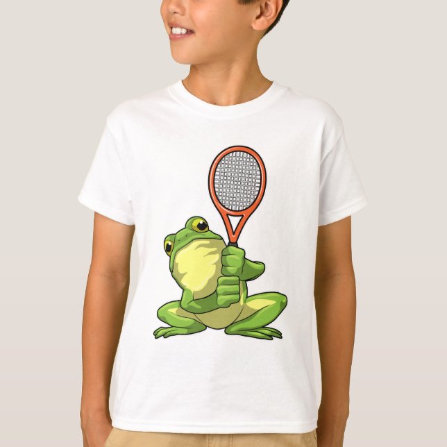 Camiseta Rana en tenis con raqueta de tenis (Anverso)