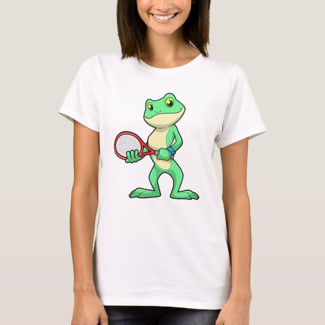 Camiseta Rana en tenis con raqueta de tenis (Anverso)