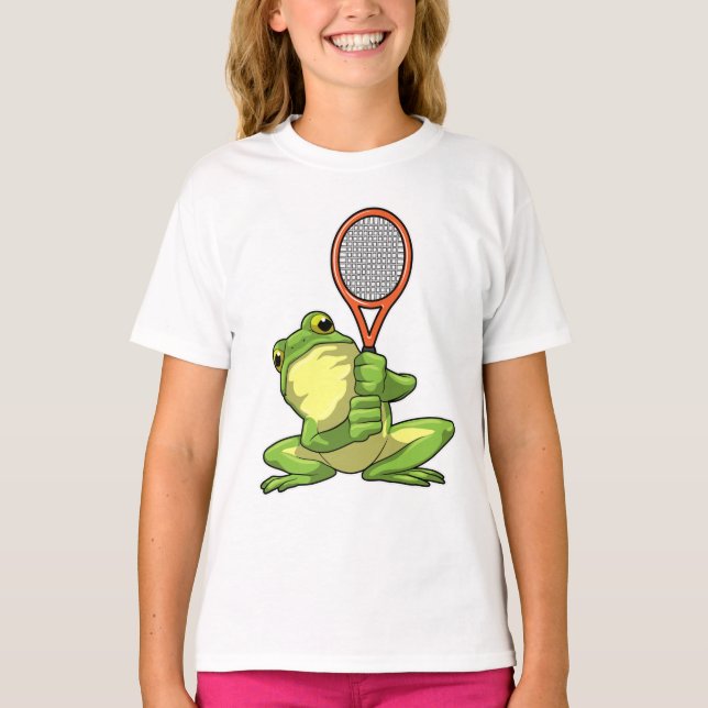 Camiseta Rana en tenis con raqueta de tenis (Anverso)