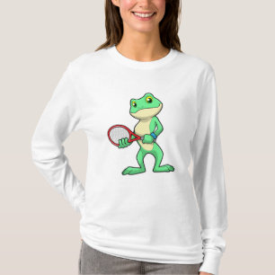Camiseta Rana en tenis con raqueta de tenis