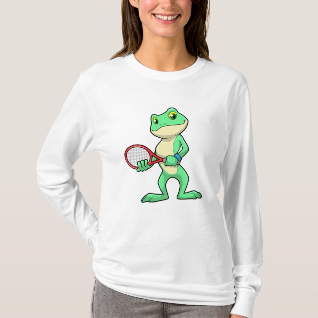 Camiseta Rana en tenis con raqueta de tenis (Anverso)