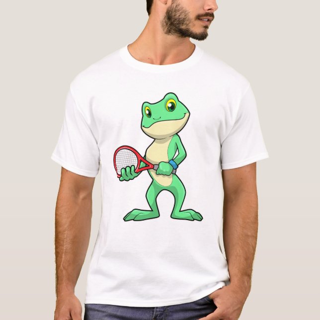 Camiseta Rana en tenis con raqueta de tenis (Anverso)