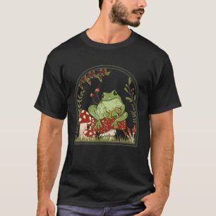 Camiseta Rana Estética De Cottagecore Con champiñón. Cute M