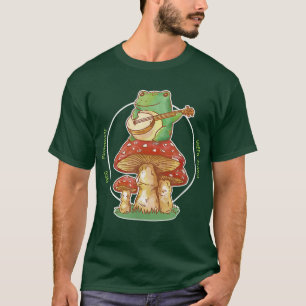 Camiseta Rana Estética De Cottagecore Jugando Banjo En Mush