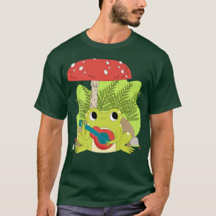 Camiseta Rana estética del algodón de champiñón Jugando Ban
