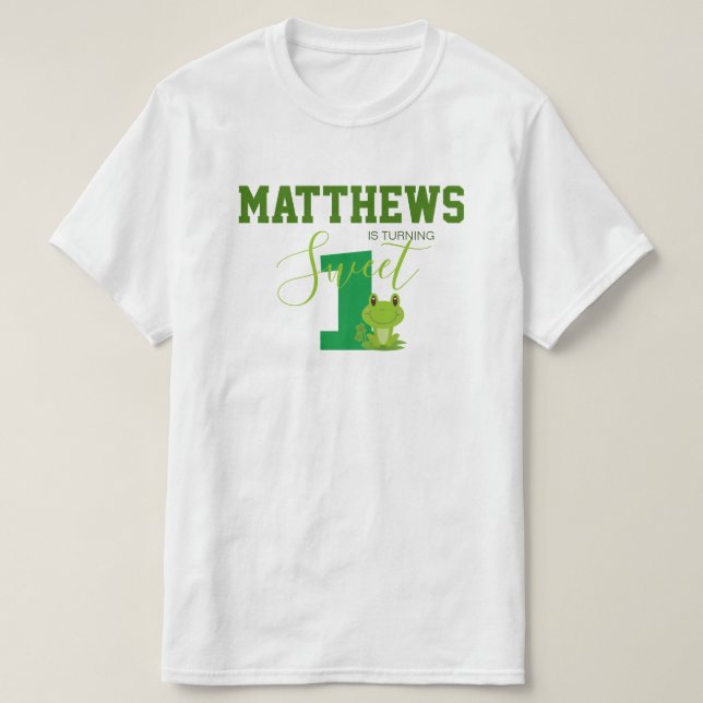 Camiseta Rana fiesta de primer año de edad (Diseño del anverso)