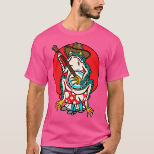 Camiseta Rana flash de tatuaje tradicional de la vieja escu