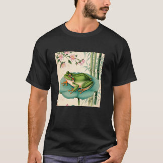 Camiseta Rana Flor de Cerezo Japonesa Estilo Ukiyo-e u2013 