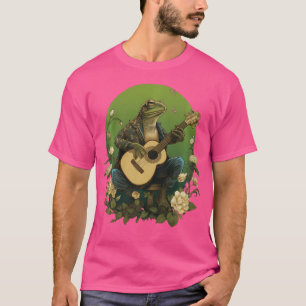 Camiseta Rana Floral Cottagecore De Guitarra Acústica
