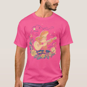 Camiseta Rana Floral Cottagecore De Guitarra Acústica