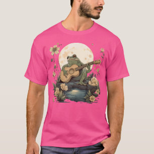 Camiseta Rana Floral Cottagecore De Guitarra Acústica