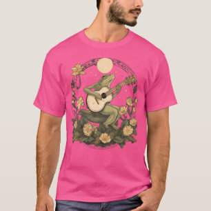 Camiseta Rana Floral Cottagecore De Guitarra Acústica