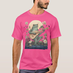 Camiseta Rana Floral Cottagecore De Guitarra Acústica