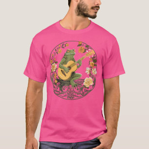 Camiseta Rana Floral Cottagecore De Guitarra Acústica