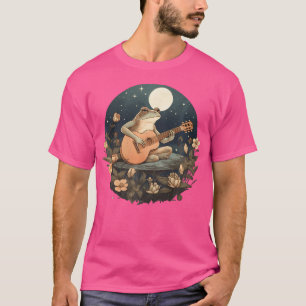 Camiseta Rana Floral Cottagecore De Guitarra Acústica