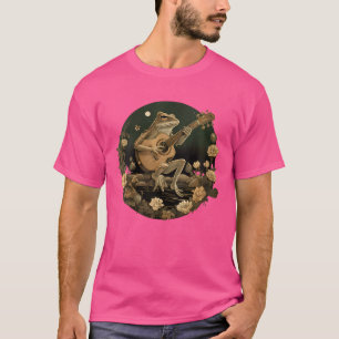 Camiseta Rana Floral Cottagecore De Guitarra Acústica
