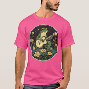 Camiseta Rana Floral Cottagecore De Guitarra Acústica